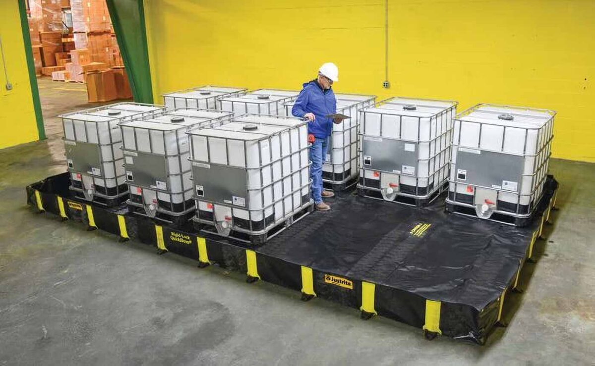 justrite 28526 12 x 20 x 12 1795 gallon spill capacity drive over berm rigid lock quickberm black 2