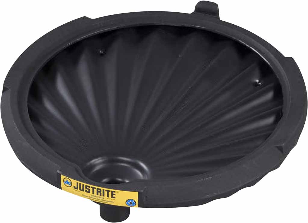 justrite 28680 drum funnel for non flammables ecopolyblend black 1
