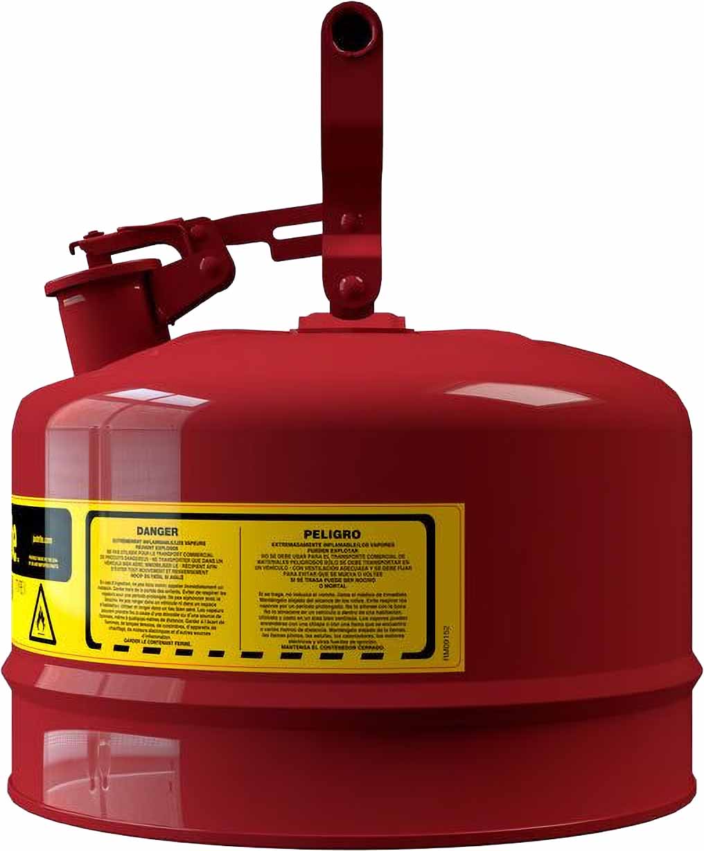 justrite-7125100-2-5-gallon-steel-safety-can-for-flammables-type-1-flame-arrester-red-3