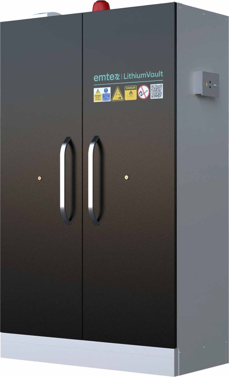 romold ch l5f2pgk 2 door lithiumvault firepro cabinet with control panel and charging 1