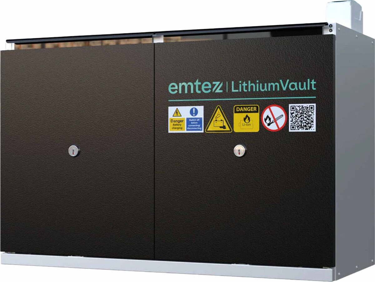 romold ch l8pgk small 2 door lithiumvault cabinet with charging 1