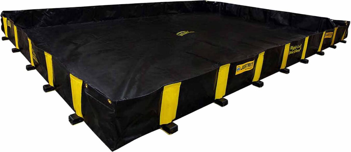 justrite 28524 12 x 16 x 12 1435 galon dokulme kapasitesi araba ustunden gecilebilir berm rigid lock quickberm siyah 1