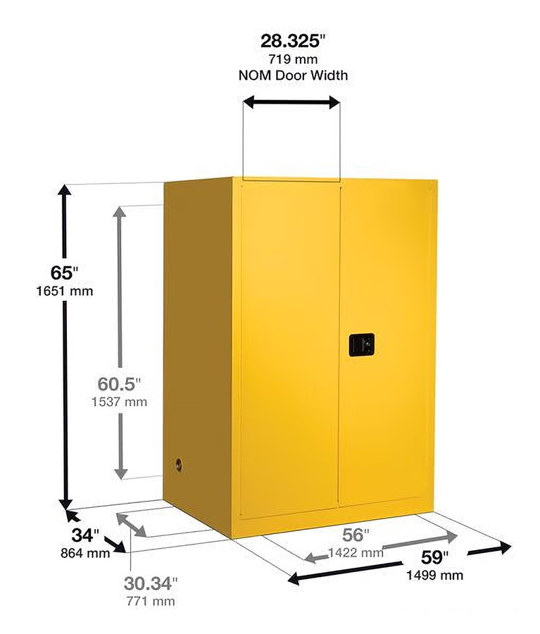 justrite-899170-110-galonluk-1-rafli-dikey-cift-amacli-guvenlik-dolabi-varil-makarali-2-kendiliginden-kapanan-kapili-2