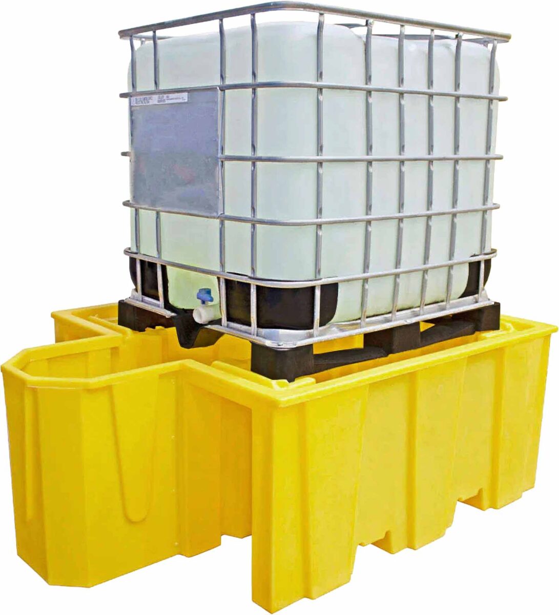 romold bb1d ibc dokuntu paleti 1 x 1000 litre ibc icin entegre bosaltim alanli 1